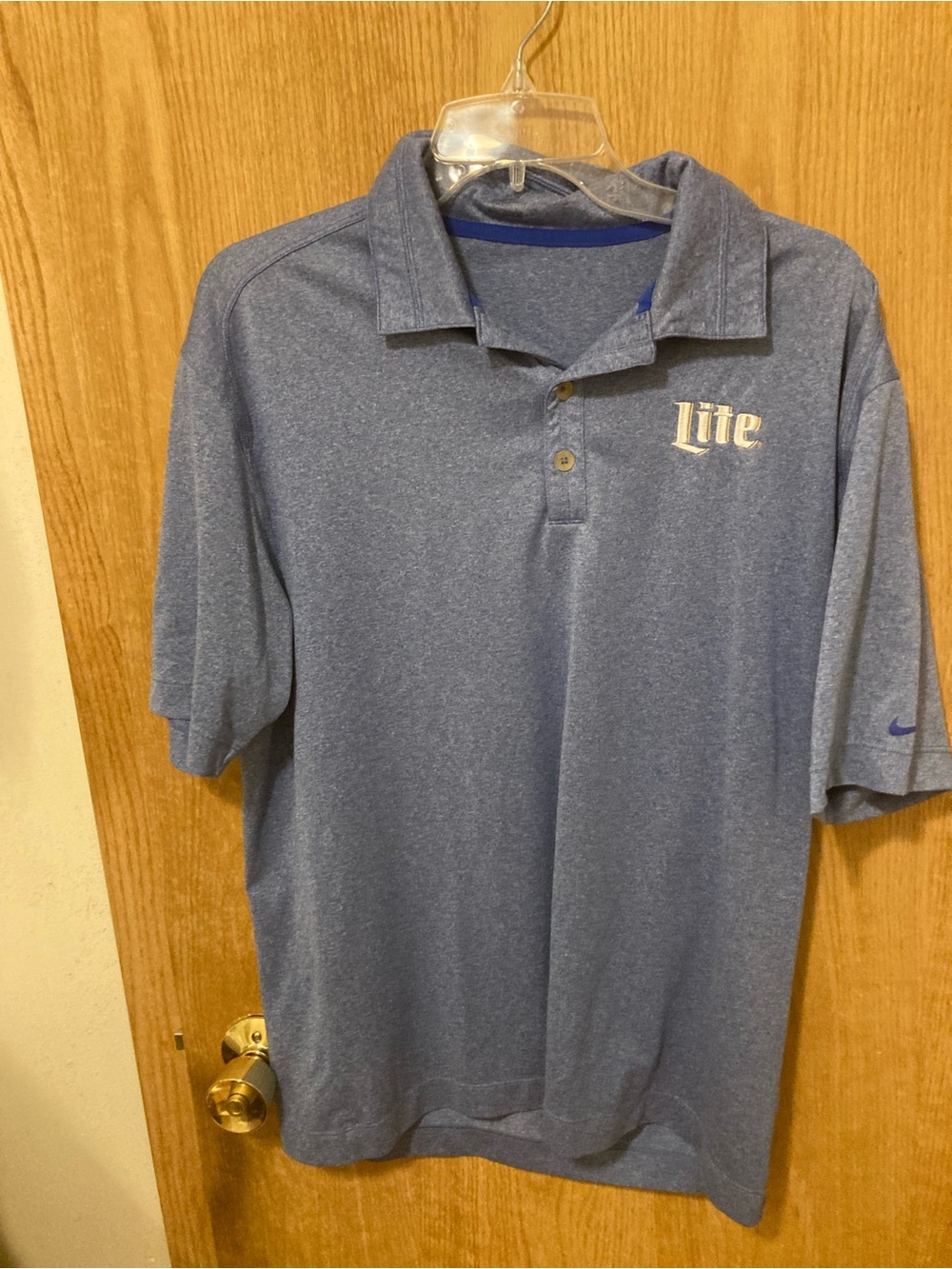 Nike Light Heather Blue Men’s Active Polo with 'Lite' Chest Logo